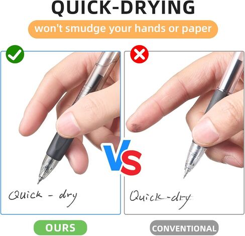 0.7mm Fine Point Gel Pens, Little Bulb Smooth Writing Black Ink Pens, 24 Pack Bulk Set with Quick Drying Ink & Comfort Grip for School, Office, Journaling Supplies in Kuwait