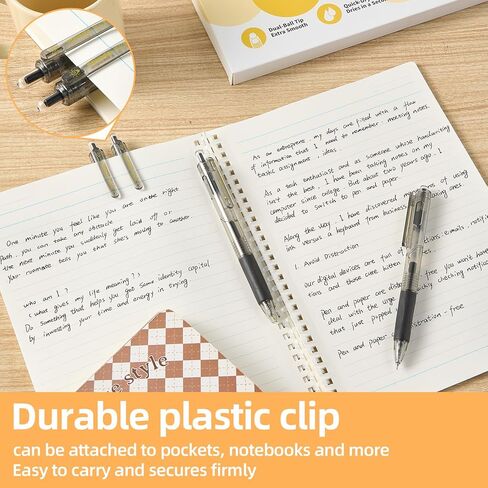 0.7mm Fine Point Gel Pens, Little Bulb Smooth Writing Black Ink Pens, 24 Pack Bulk Set with Quick Drying Ink & Comfort Grip for School, Office, Journaling Supplies in Kuwait