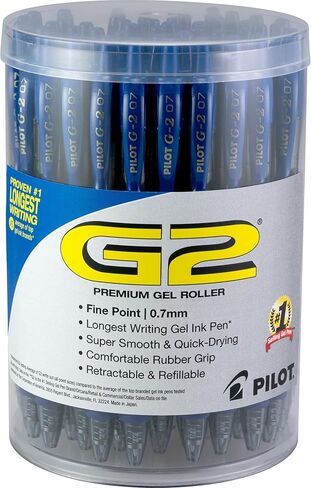 Pilot G2 Premium Gel Pens, Blue Pens, Fine Point 0.7 mm, Tub of 48, Blue in Saudi Arabia