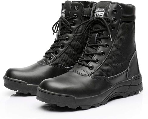 Men's Tactical Boot， Lightweight High-Tops Breathable Combat Boots Outdoor Security Military Boots,Black- 45/UK 10.5/US 11 in Saudi Arabia