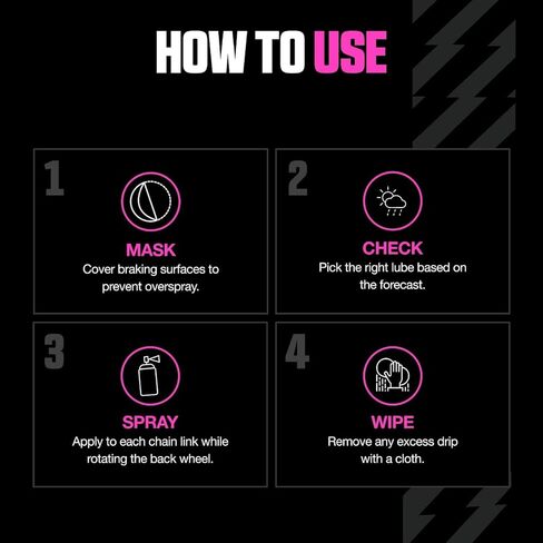 Muc-Off Dry Motorcycle Chain Lube, 13.5 fl oz - Motorcycle Chain Lubricant, Chain Wax for Dry Conditions - Motorcycle Chain Oil for On and Off-Road in Kuwait