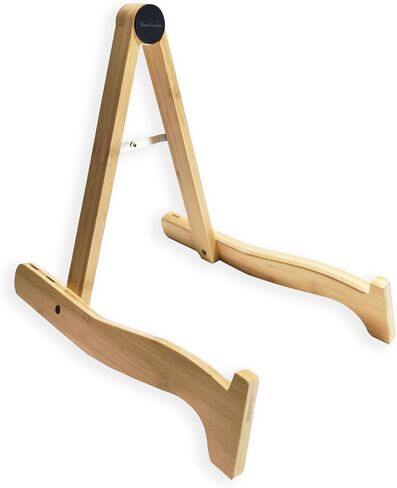Rockhouse Guitar Stand, Wooden A-Frame Folding Guitar Floor Stand with Picks Holder for Single Electric, Acoustic, Bass Guitar in Kuwait