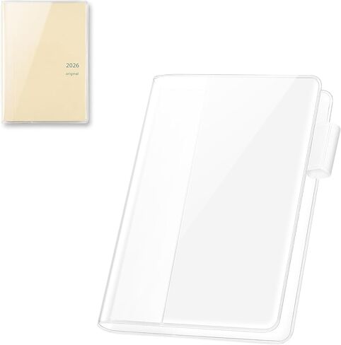 غطاء مخطط شفاف مقاس A6 لجهاز Hobonichi Original، حافظة PVC شفافة مع جيوب بطاقات مرجعية لحامل القلم لأجهزة الكمبيوتر المحمولة Midori Stalogy، غطاء واقٍ مقاوم للماء (عبوة واحدة) in Kuwait