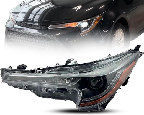 استبدال مجموعة المصابيح الأمامية لـ 2020 2021 2022 Toyota Corolla L/LE Sedan LED للمصابيح الأمامية مع لمبة يمين/جانب الركاب، Partslink TO2503286 / OEM 81110-02S30 in Saudi Arabia