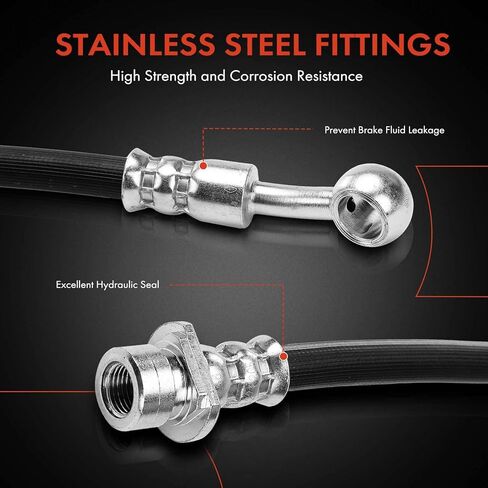 A-Premium Rear Passenger Brake Hydraulic Hose Compatible with Select Acura Models - RSX 2002 2003 2004 2005 2006 - Replace# 01466S6M000 in Saudi Arabia