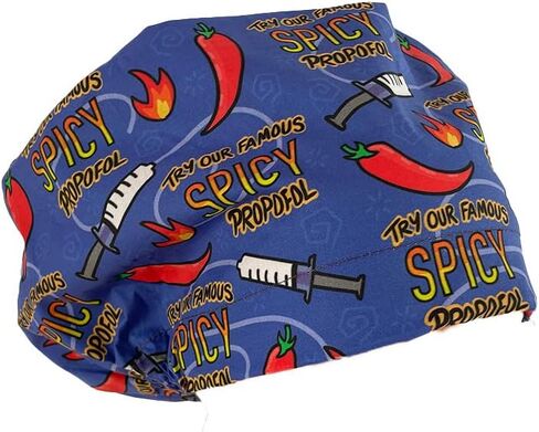 European Style Scrub Cap No Ribbon - Try Our Famous Spicy (Propofol) - Scrub Hat for Women - Nurses Hats Dr. Hats Blue and Red in Saudi Arabia