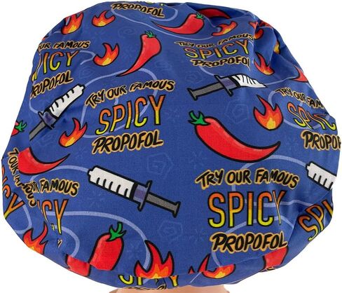 European Style Scrub Cap No Ribbon - Try Our Famous Spicy (Propofol) - Scrub Hat for Women - Nurses Hats Dr. Hats Blue and Red in Saudi Arabia