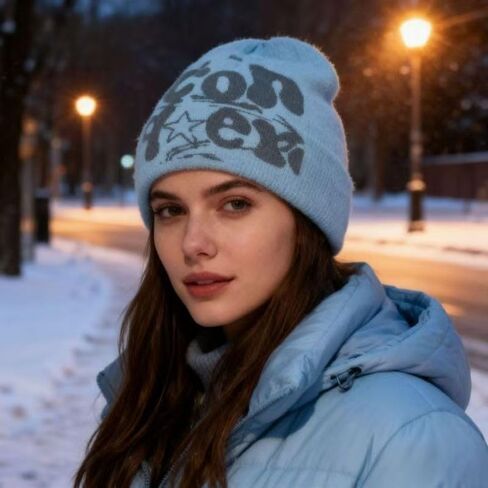 Men's Y2K Knitted Hat Decorative Knit Hip Hop 90s Fashion Warm Beanie Unisex for Streetwear Casual Wear Valentine's Day Gift in Saudi Arabia
