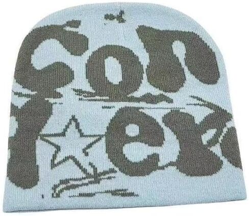 Men's Y2K Knitted Hat Decorative Knit Hip Hop 90s Fashion Warm Beanie Unisex for Streetwear Casual Wear Valentine's Day Gift in Saudi Arabia