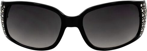 Rodeo Queen زوجان من النظارات الشمسية المرصعة على شكل حدوة حصان للنساء بإطار أسود مع قطعة معدنية عصرية بأحجار الراين اللامعة وعدسات متدرجة دخانية in Kuwait