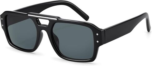 نظارات شمسية Hycredi Retro Aviator للنساء والرجال، مربعة عصرية بظلال التسعينيات، نظارات شمسية كلاسيكية مستطيلة كلاسيكية من السبعينيات in Kuwait