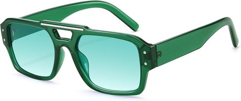 Hycredi Retro Aviator Sunglasses for Women Men, Trendy Square 90s Shades,70s Vintage Classic Rectangle Sun Glasses in Saudi Arabia
