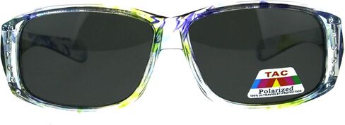 Polarized Womens Floral Print Fit Over Rectangular 54mm Sunglasses in Saudi Arabia