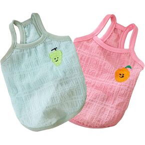Sweet Dog Vest Summer Lightweight Cartoon Pet T-Shirts Soft Breathable Dogs Tee Shirt Sleeveless Vest Dog Apparel for Medium Small Dog