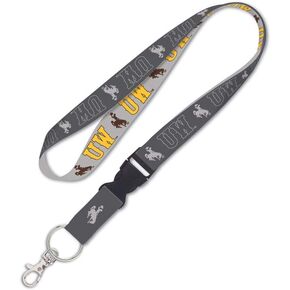 WinCraft Wyoming Cowboys Premium Lanyard Key Ring, Charcoal Edition