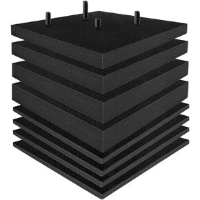 8 Pack Pick and Pluck Foam, 2 Size Pluck Apart Foam Inserts for Cases Foam Case Insert with Bottom Use Foam Sheets for Board Game Tool Box Cases Storage Drawers, 12x12x2in, 12x12x0.4in