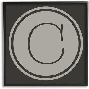 Stupell Industries Modern C Initial Circular Shape Elevator Key Framed Wall Art in Saudi Arabia