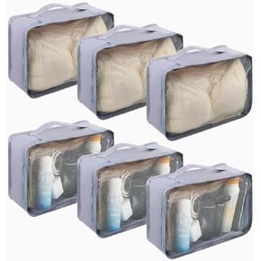 6 Pcs Packing Cubes Luggage Organizers Small Mesh Clothing Underwear Bag Foldable Laundry Bags for Travel Hiking Camping Backpacking