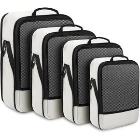 4 Set Travel Packing Cubes, Compressible Expandable Luggage Organizer Bags, Organize with Ease