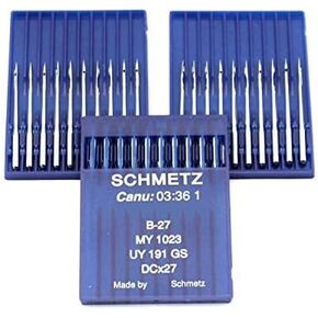 Schmetz B-27 DCX27MY 1023 Industrial Serger Overlock Machine Needles 30 Pack (Singer Size 9 (Metric Size 65))
