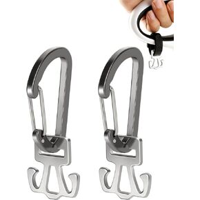 2 Pack Used Dog Poop Bag Holder for Leash, Metal Waste Bag Carrier with Carabiner Clip and Hook-and-loop Fastener Suitable for Any Leash (Conventional & Retractable)