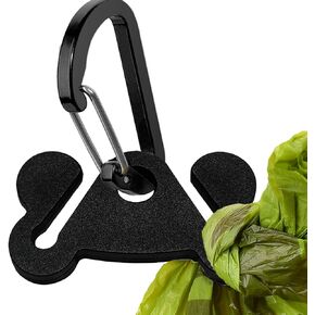 Dog Poop Bag Holder for Leash Dog Waste Bag Carrier Hand Free Walking Accessory Leash Attachment for Dog Poop Bag Dispenser, Durable, White
