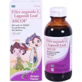 Ascof Forte Lagundi Leaf Syrup Cough Remedy for Kids, Grape Flavor, 120ml in Saudi Arabia