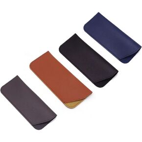 YYaaloa 6 Pack Soft Leather Glasses Sunglasses Cases 7x3 Inch PU Leather Travel Glasses Pouch for Women Men Kids