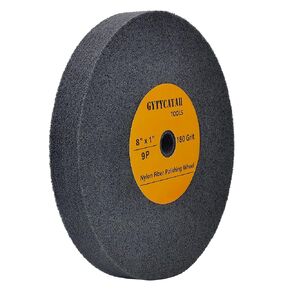 Deburring Wheel, Nylon Fiber Polishing Wheels, Abrasive Silicon Carbide Bench Buffing Grinder Wheel, Dia 6" x 1" Thickness x 5/8" Arbor, 180 Grit, 9P