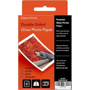 8" x 10" Photo Paper for Inkjet & Laser Printers - Extra Thick, High Gloss for Full Color Printing - Premium White Glossy, Instant Dry Paper for Everyday Pictures, Albums - 50 Sheets per Pack