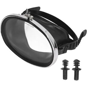 Diving Mask,Snorkel Mask Anti Fog, HD Tempered Glass PVC Oval Shape Anti Fog Single Lens Scuba Goggles, Snorkeling Gear Set, for Scuba Diving Snorkeling Freediving Swimming for Fisherman, Snorkel