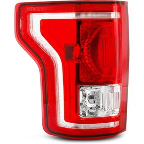 Left Rear Tail Light Fit For 2015 2016 2017 15 16 17 Ford F-150 Brake Lamp Driver Side (Chrome Trim - L)