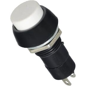 AlveyTech White Horn Button - For the Go-Go Elite Traveller, Ultra X & Pride Mobility Scooters, 2-Pin Silent Self Resetting Momentary Switch, Easy Press Alarm, Simple DIY Install