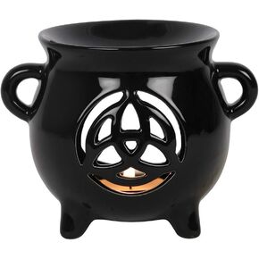 Pacific Giftware Celtic Triquetra Cauldron Tealight Candle Ceramic Oil Burner 4" Tall