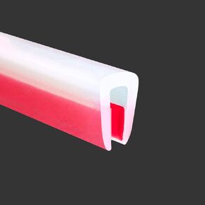 Clear Rubber Edge Trim, Self-Adhesive Clear Rubber Edge Trim, Edge Protector for Sheet Metal, Glasses or Flexi Glasses, Silicone Rubber Material, White Color, Fit 1/8"(3.2mm), U Channel Edge Trim