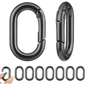 10 PCS Oval Carabiner Metal Open Snap Hooks Clip Spring Keyring Buckle Heavy Duty Chain Connector Wallet Chain Link Hardware Accessories for Bag Pet Collar Paracord Lanyard Outdoor Camping Hiking