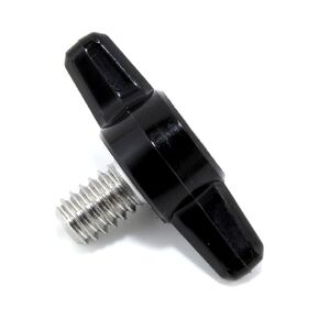 1/4"-20 x 3/8" Thumb Screw Stainless Steel - Black Tee Wing Plastic Knob - Standard/Coarse Thread Thumbscrew - Length: 0.375" - Proudly Built in USA - Package of (10)