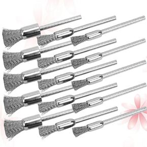 15Pcs Wire End Brush, Crimped End, Pen Shape Wire Wire Brush for Drill Attachment Wire Brush Wheel for Drill Metal Brush Drill Bits Hex Shank for Paint-Surface