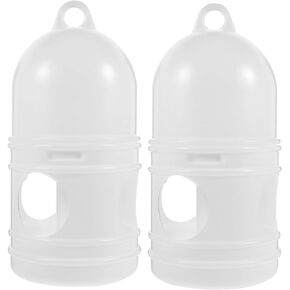 Angoily 2pcs Pigeon Drinking Fountain Bird Cages Container Chicken Waterer Pet Bird Feeder Drinking Water Sprinkler Pigeon Bottles Bird Water Feeder Plastic Drinking Cup White Automatic