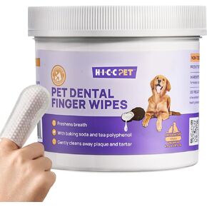مناديل تنظيف أسنان أوسع للكلاب والقطط، تزيل رائحة الفم الكريهة عن طريق إزالة البلاك وتراكم الجير، فرشاة أسنان بإصبع الكلب بدون شطف، للتنظيف اللطيف والعناية باللثة للحيوانات الأليفة، 50 قطعة in Kuwait