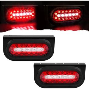 مصابيح خلفية بيضاوية مقاس 6 بوصات LED مع حشوات مطاطية وسدادات حلقات تثبيت ودعامة تثبيت، مجموعة مصابيح مقطورة 22 LED باللون الأحمر/الأبيض مقاومة للماء لمقطورة المرافق 12 فولت in Kuwait