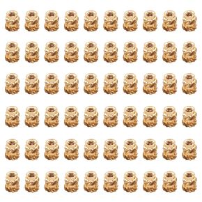 Glarks 60Pcs M3 x 10 x 5mm Female Thread Knurled Nuts Brass Threaded Insert Embedment Nuts Assortment Kit (M3x10x5mm)