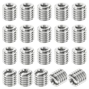 PATIKIL Thread Adapters Sleeve Reducing Nut, 20 Pcs M8x1.25 Male to M5x0.8 Female Repairing Insert Nut Screw Reducer Stainless Steel Fastener 8mm