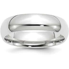 Diamond2Deal Platinum 6mm Comfort-Fit Wedding Band Ring