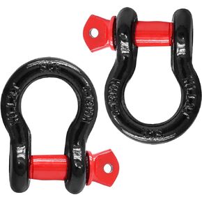 Luomorgo 2 Pcs D Ring Shackles 1/2 Inch, 2 Ton (4,409 Lbs) Capacity, Heavy Duty Bow Shackle, Screw Pin Clevis Shackles Rugged 8 Ton (17,636 lbs) Maximum Break Strength