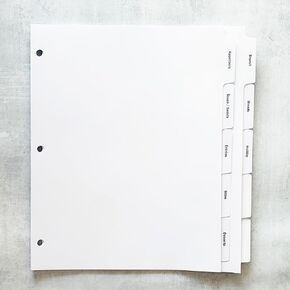 PRE-Printed Recipe Binder NDEX TAB DIVIDERS – Sets of 10. Helpful Categories Turn Any Binder into a Recipe Book