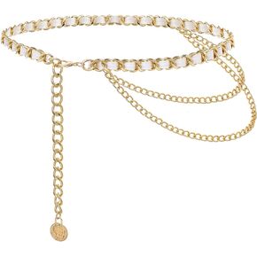 Multi-layer Waist Chain Belt Stylish Leather Waist Chain for Women