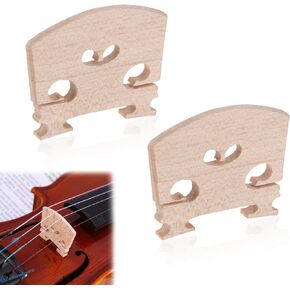 Violin Bridge 4/4,Insert Semi Fitted Violin Bridge 4/4 Finer Grade Solid Maple Violin Bridge for Most 4/4 Violins With Crafted by Highly Skilled Experts for Sharper Sound, Volume, Beauty Clarity 2Pcs