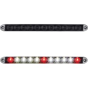 Partsam 2Pcs 15" Inch Led Trailer Light Bar Smoked Red 3 ID Bar w/Reverse White Light 11 LED Truck Trailer RV Waterproof Red 3 Identification Light Bar w White 8 LED Backup Lights Bar Sealed 12V