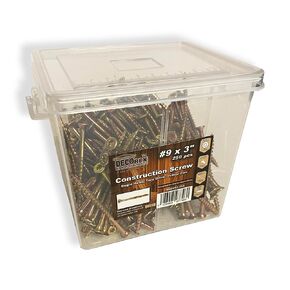 #9 x 3" Multi-Purpose Framing Screws, Construction Screws, Torx Drive, Bugle Head, Coarse Thread, Bit Included, Yellow Zinc - 1000pcs